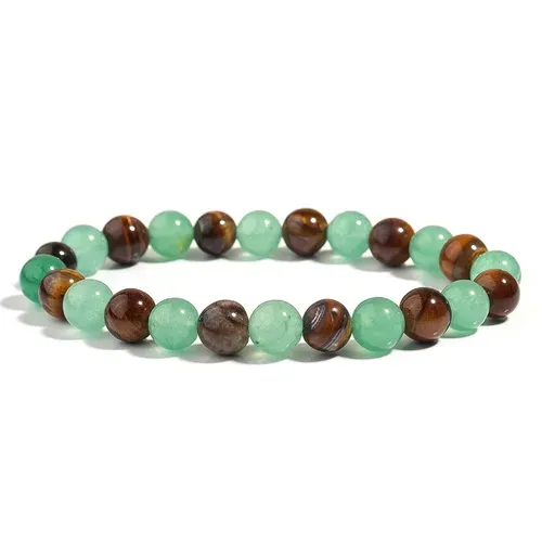 Money Wealth Success Bracelet Pure natural stone Green AventurineTiger Eye Attract Wealth Crystal Bracelet Prosperity Money Bracelet 904 sales