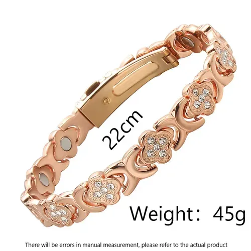 Energy Red Copper Cuff Bracelet with Four Leaf Clover Magnet Health Bracelet for Arthritis Treatment 373 sales