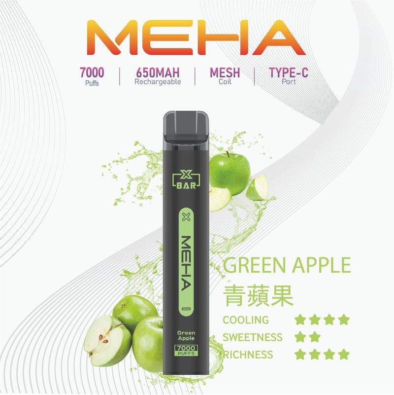 MEHA XBAR 小黑條一次性電子煙7000 口量｜拋棄式小煙大容量多味選擇｜台灣正版