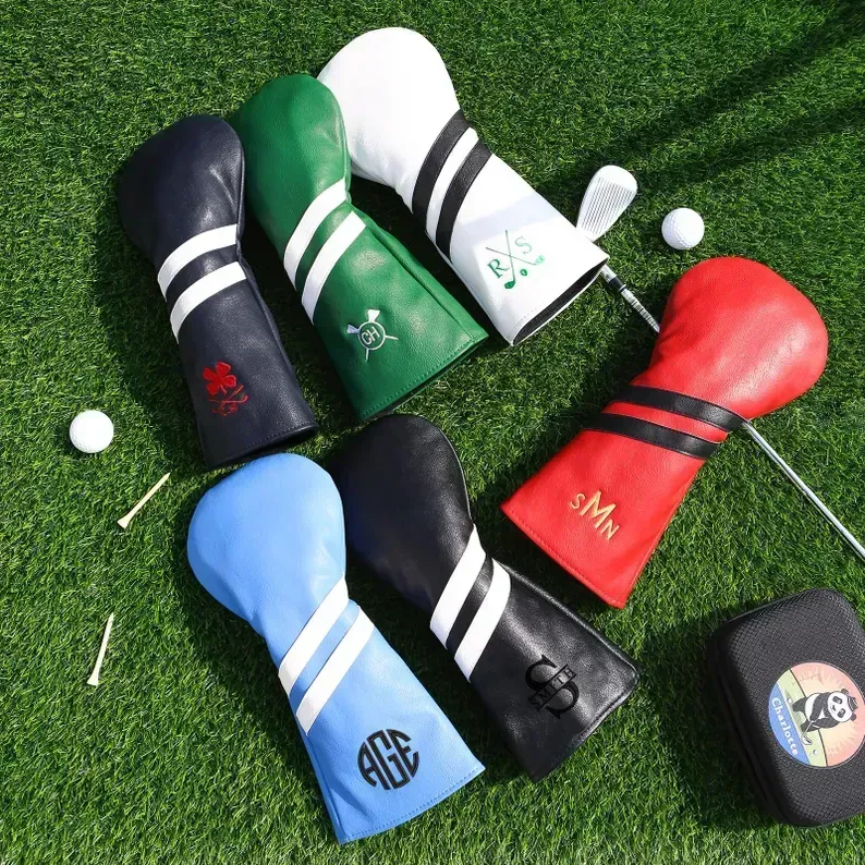 Collar de golf bordado características en cuero-motivos personalizados para su estilo único