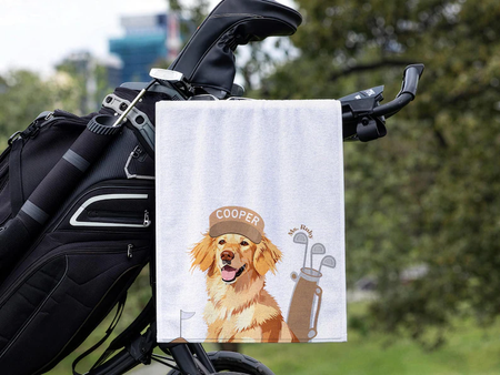 Bandanas bordadas personales del golf-personalizables con las fotos del animal doméstico