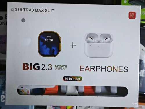 i20 Ultra Max Suit Smartwatch: Bluetooth Calling & Step Tracking — 10-in-1 Set