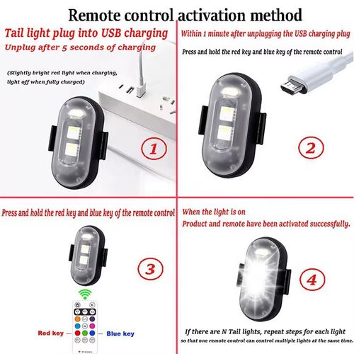 Car Motorcycle Wireless Remote Control Colorful LED Light