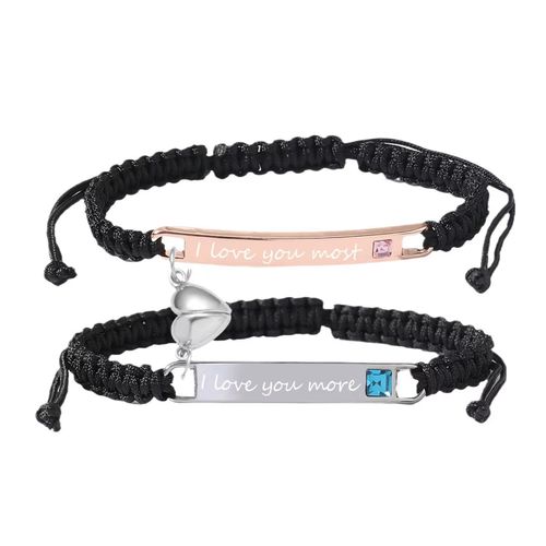 Couple Woven Heart-to-Heart Bracelet