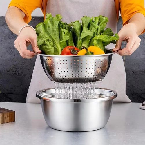 Thickened Stainless Steel Grater Basin 3-piece Set