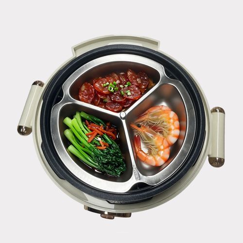 Smart Rice Cooker with 3-Compartment Inner Pot
