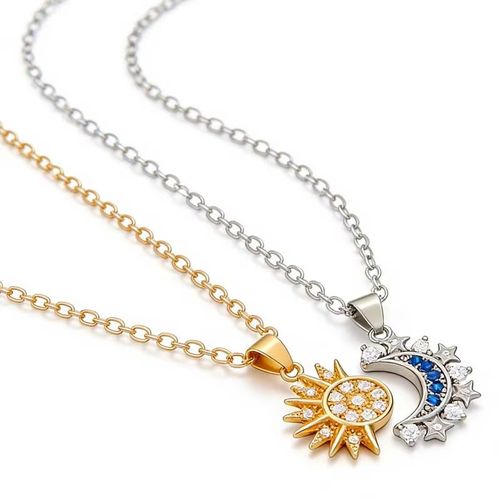 Sun and Moon Glory Magnetic Couple Necklace