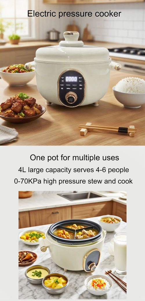 Smart Rice Cooker with 3-Compartment Inner Pot