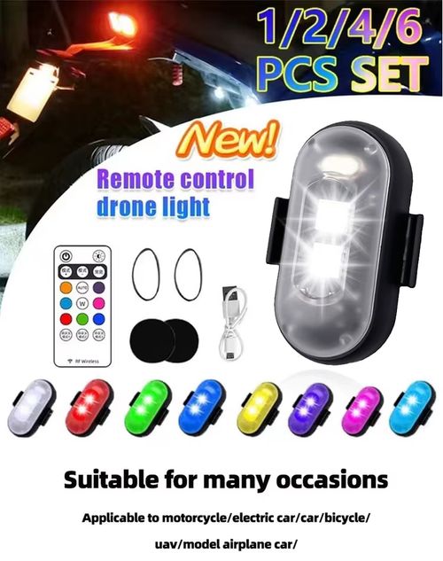 Car Motorcycle Wireless Remote Control Colorful LED Light