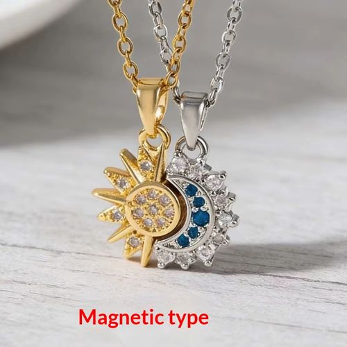 Sun and Moon Glory Magnetic Couple Necklace