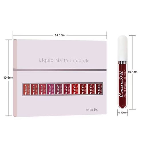 10-piece Matte Lip Gloss Set Gift Box