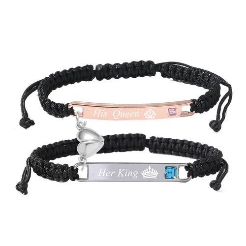 Couple Woven Heart-to-Heart Bracelet