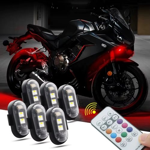 Wireless Remote Control Car Strobe Light, Motorcycle Colorful LED Warning Light, USB Charging Waterproof