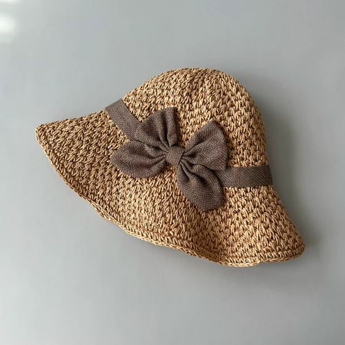 Handmade Foldable Straw Sun Hat, Wide Brim UV Protection