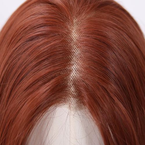 Caramel reddish-brown long curly wig