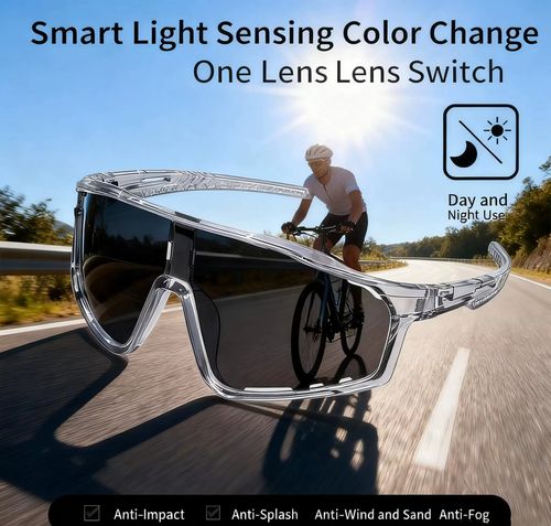 Photochromic windproof anti-glare protective glasses