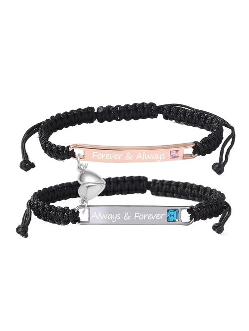 Couple Woven Heart-to-Heart Bracelet