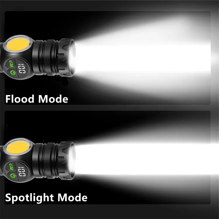 HB-209 Ultra-bright, high-lumen tail magnet, long-range Cob telescopic zoom USB rechargeable white LED flashlight, tactical flashlight