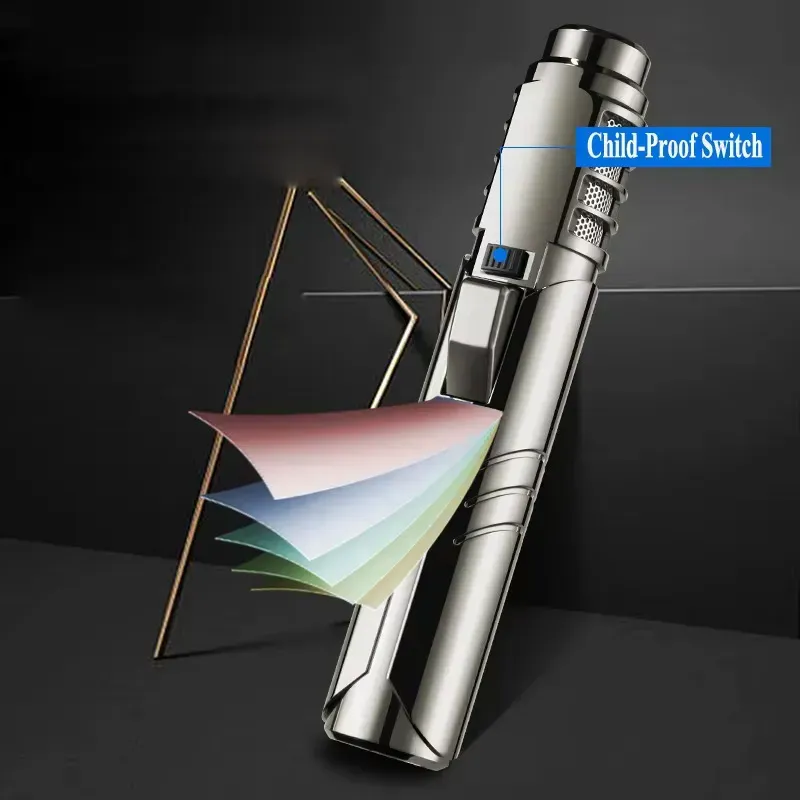 HB-006 High Quality Powerful Windproof Torch Lighter Welding Gun Refillable Butane Classic Large Flame Igniter for Camping (No gas)