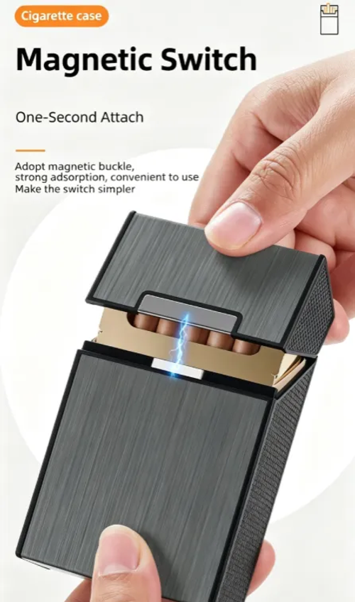Magnetic Cigarette Case , Daily Pre Roll Cone Holder Case