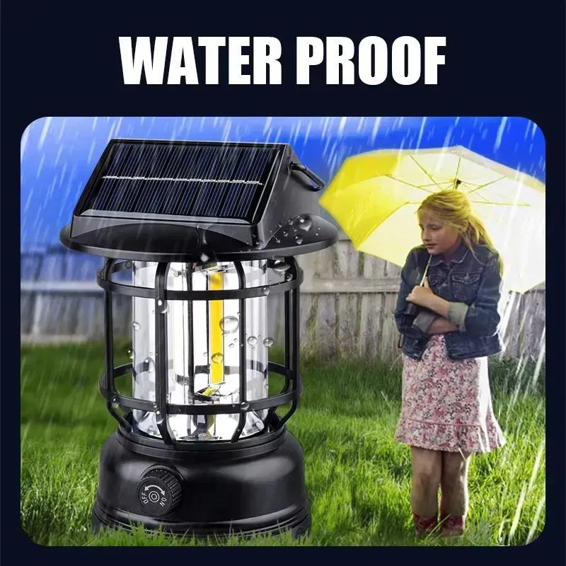 HB-7801IP65 Portable USB Solar LED Lantern Rechargeable ABS Camping Lamps for Outdoor Emergency Lighting Camp Use