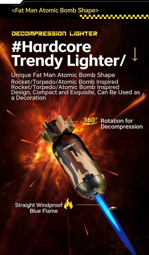 ZB-570 Rocket-Style Blue Flame Torch Lighter – Checkerboard Edition