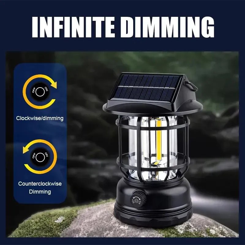 HB-7801IP65 Portable USB Solar LED Lantern Rechargeable ABS Camping Lamps for Outdoor Emergency Lighting Camp Use