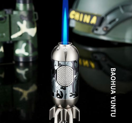 ZB-570 Rocket-Style Blue Flame Torch Lighter – Checkerboard Edition