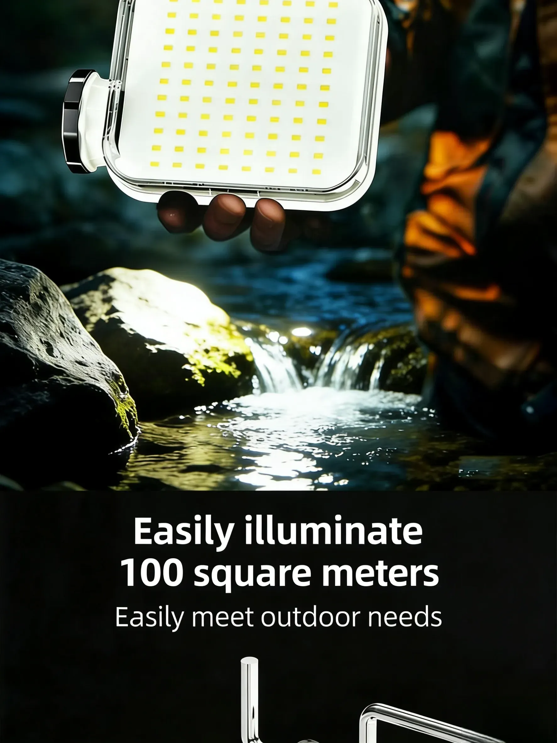 HB-150 Portable solar-powered light for night markets, household use, emergency power outage light, portable rechargeable outdoor camping light