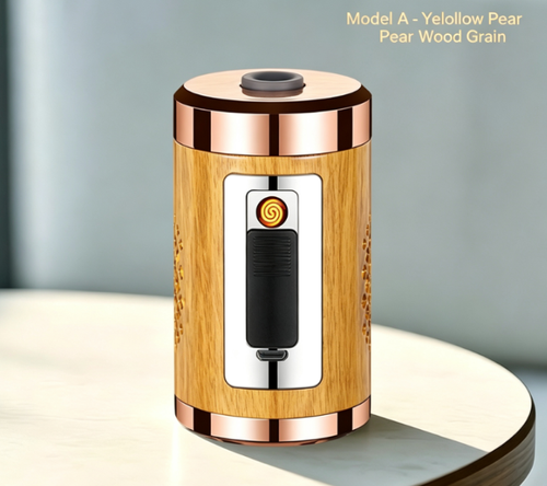 Skafil Portable outdoor travel ashtray with one-button ignition lighter, men's car ashtray and USB rechargeable electric lighter.