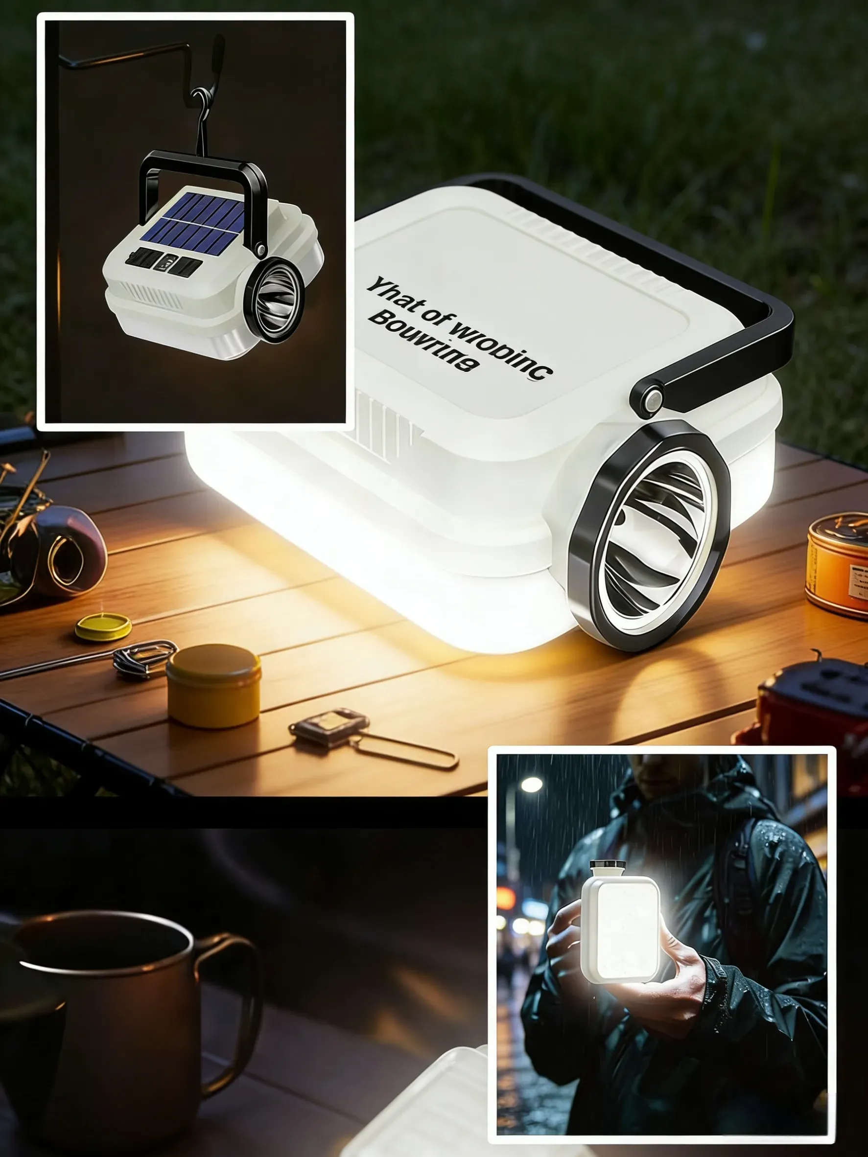 HB-150 Portable solar-powered light for night markets, household use, emergency power outage light, portable rechargeable outdoor camping light