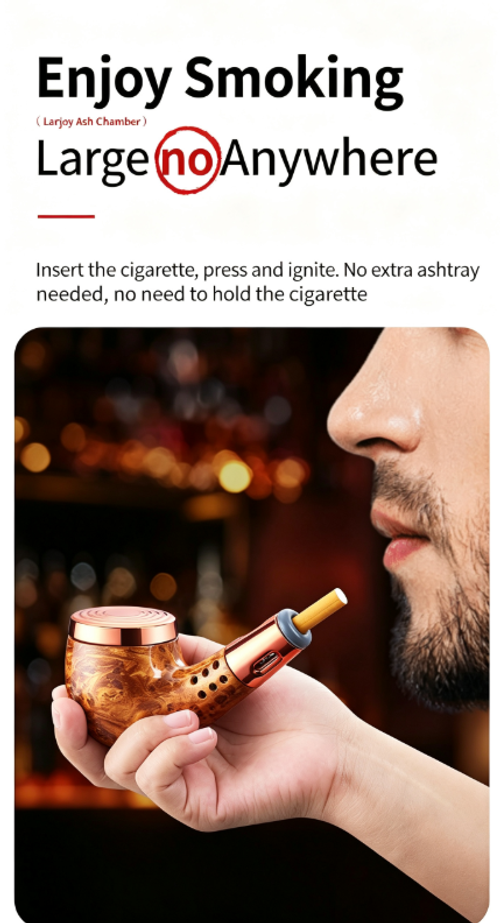 Skafil One-button ignition ashtray, new tubular car cigarette lighter, ultimate smoke aid, easy to remove ash and leaves no residue.