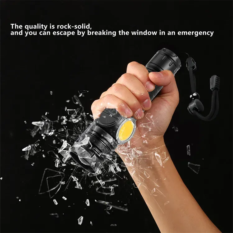 HB-209 Ultra-bright, high-lumen tail magnet, long-range Cob telescopic zoom USB rechargeable white LED flashlight, tactical flashlight