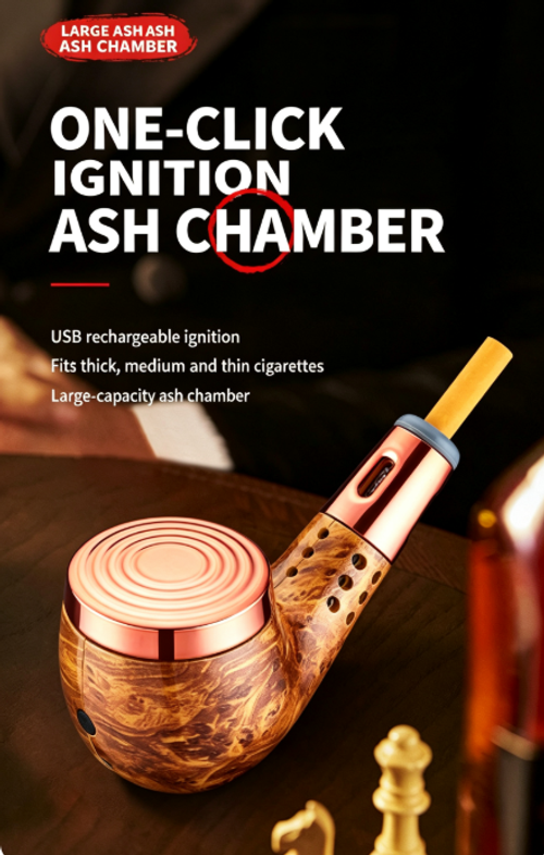 Skafil One-button ignition ashtray, new tubular car cigarette lighter, ultimate smoke aid, easy to remove ash and leaves no residue.