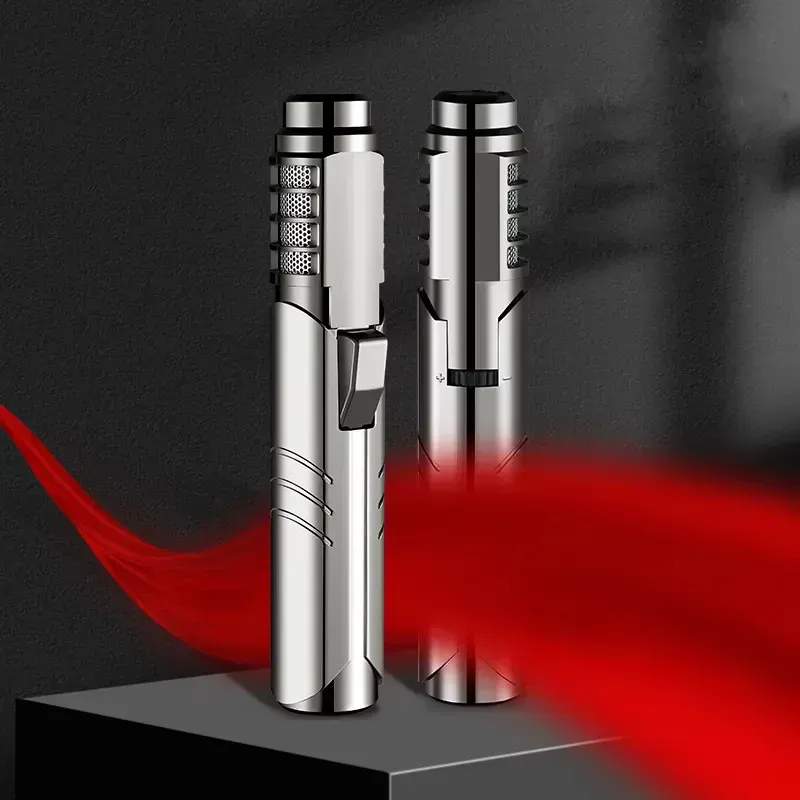 HB-006 High Quality Powerful Windproof Torch Lighter Welding Gun Refillable Butane Classic Large Flame Igniter for Camping (No gas)