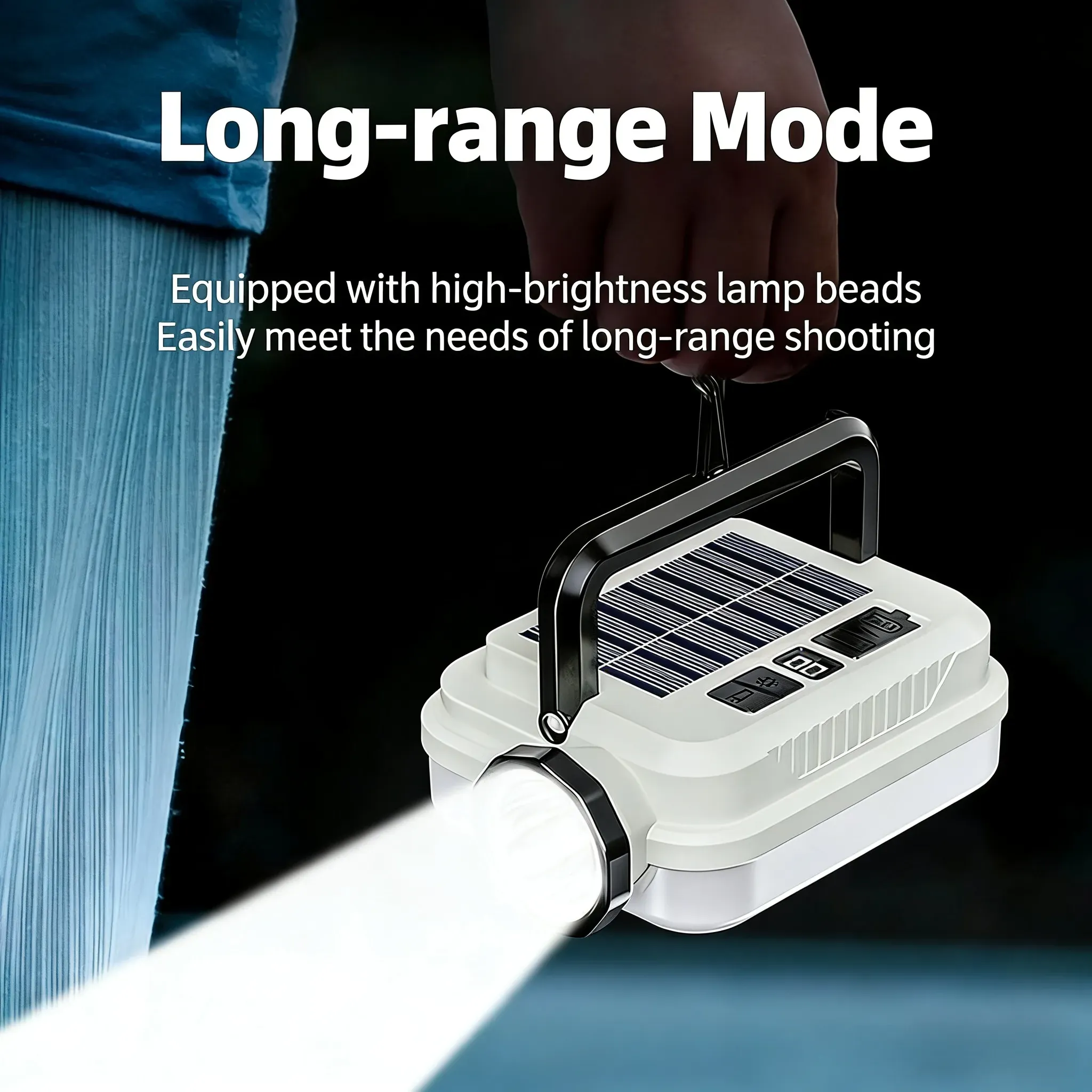 HB-150 Portable solar-powered light for night markets, household use, emergency power outage light, portable rechargeable outdoor camping light
