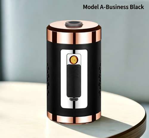 Skafil Portable outdoor travel ashtray with one-button ignition lighter, men's car ashtray and USB rechargeable electric lighter.
