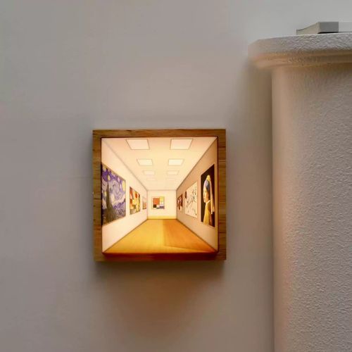 3D naked eye vision night light living room home light luxury wooden punch-free wall lamp bedside ornaments atmosphere light