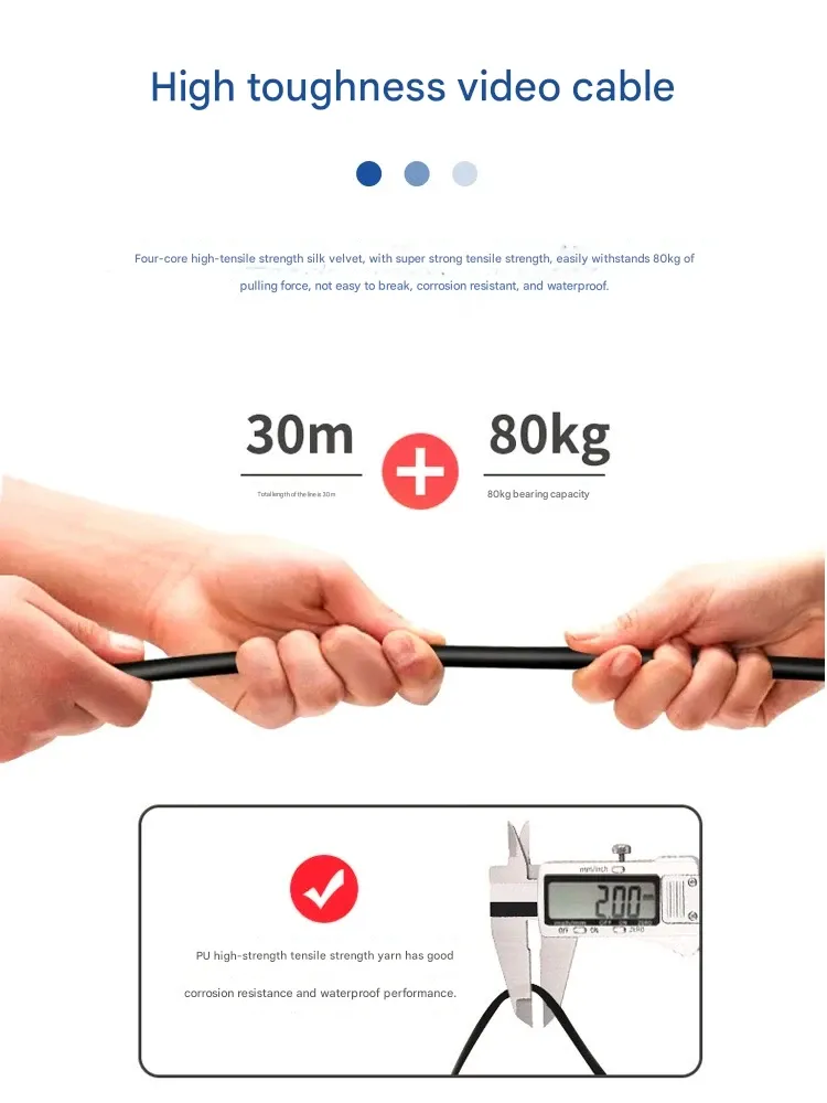 Underwater Fish Finder Display, Fishing Camera Screen with Night Vision, Waterproof HD Camera