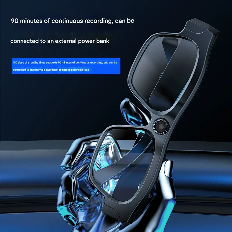 Next-Gen Head-Worn Fashion Smart Bluetooth Glasses – 64GB Storage Interchangeable Prescription Lenses & 4K Ultra HD Camera