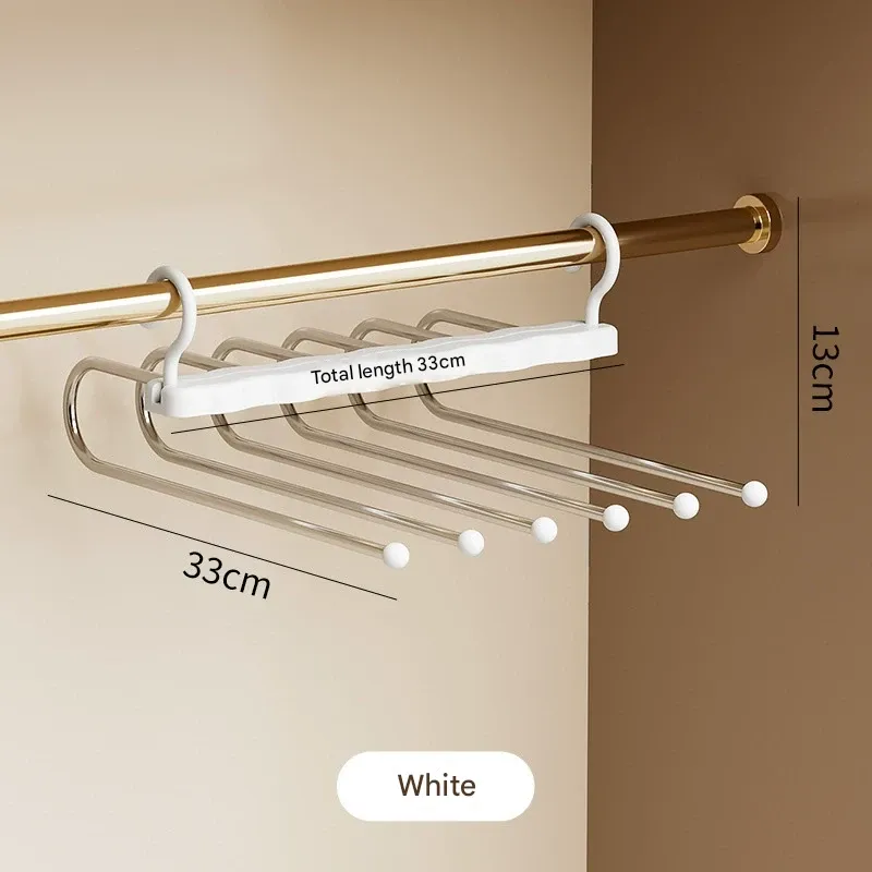 Multi-functional Multi-layer Trousers Hanger   Wave Pattern Foldable Trousers Hanger  Magic No-Mark Trousers Clip Wardrobe Storage Artifact