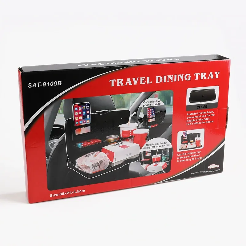 Foldable Car Backseat Table - Universal Automotive Folding Dining Desk, Multi-functional In-car Meal & Office Tray with Anti-slip Surface