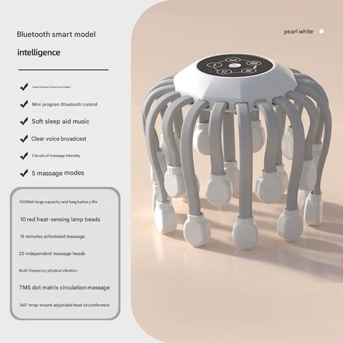 Head Massager – Electric 20-Claw Octopus Scalp Massager, Sleep Acupressure Relaxation Device, Stress Relief Head Massage Tool
