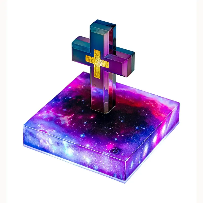 Magnetic Levitating Cross Book Mood Light - Anti-Gravity Tech Decor, a Thoughtful Gift for Teacher, Girlfriend on Valentine's Day