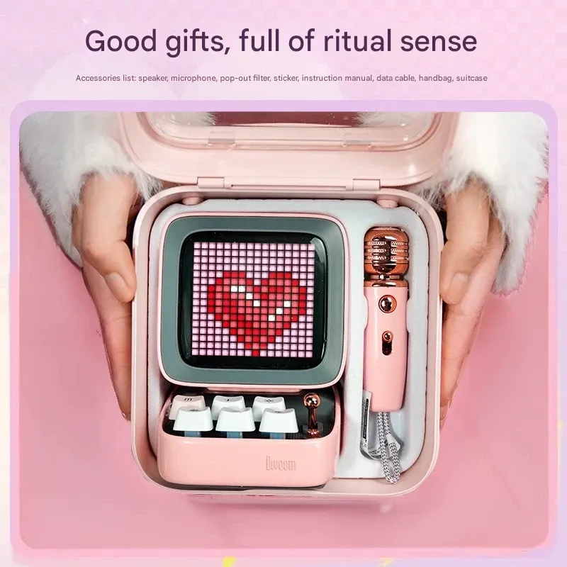 Divoom Mic - The Ultimate Cyberpunk Desktop Gadget!  Karaoke Speaker + 15 Retro Pixel Games + 9 Mic Voice Effects + Custom Pixel Art! The TOP1 Gift to Make Her Swoon!  If Your Boyfriend Gives You This, Prepare for Endless Praise!