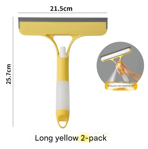 （Two packs！）Home Multi-Purpose Glass Cleaning Kit – 3-in-1 Dual-Sided Scrubber Squeegee & Spray Bottle for Windows & Mirrors