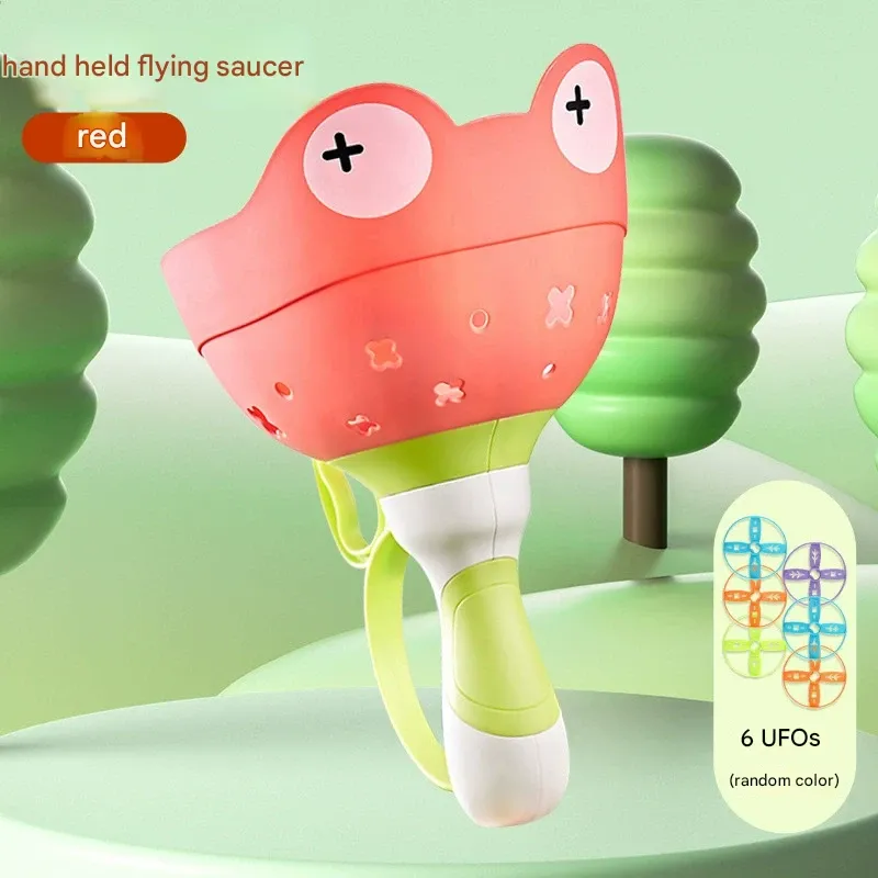 A Pair of Pull-String Launching Flying Discs and Parent-Child Interactive Shooting Bamboo Dragonflies - Outdoor Sports Toys for Kids