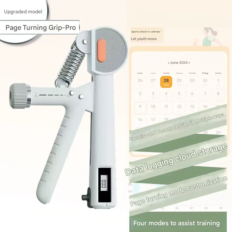 Smart Counting Grip Strengthener – Remote Control for Phone Tablet Page Turning  Adjustable 5-60kg Hand Trainer. Exercise While Browsing Videos or Reading Novels