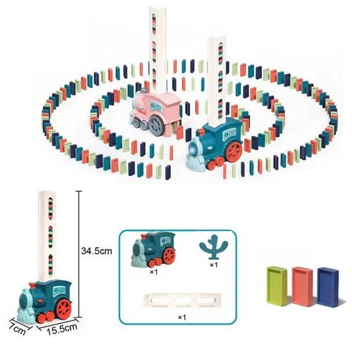 Electric Domino Train for Kids, Popular Educational Automatic Block-Placing Building Toy