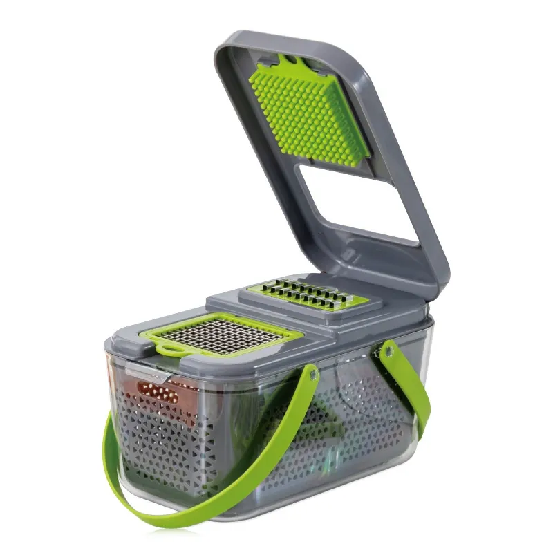 Household Vegetable Chopper Pro - 22-Piece Multi-Functional Food Slicer with Storage Container (Storm Rapid Chopper)